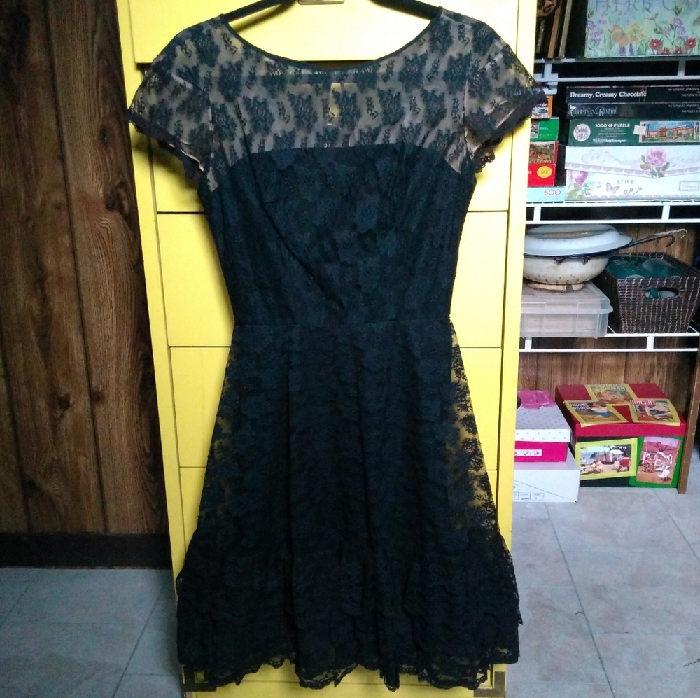 Vintage 1950s Saks Fifth Avenue Little Black Dress